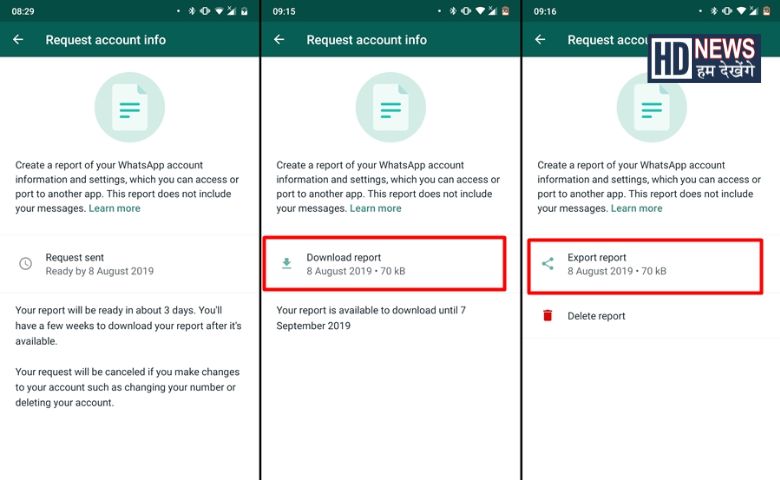 WhatsApp Report - Hum Dekhenge News