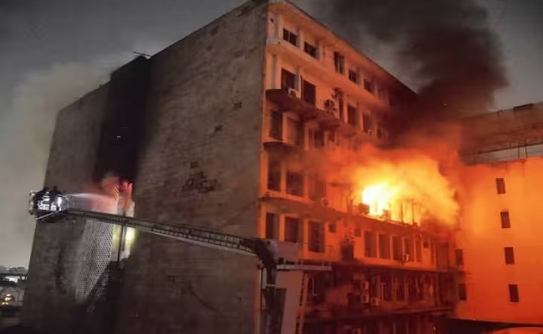 Massive fire