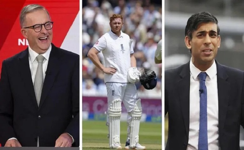 Australian PM, batsman Jonny Bairstow and British PM