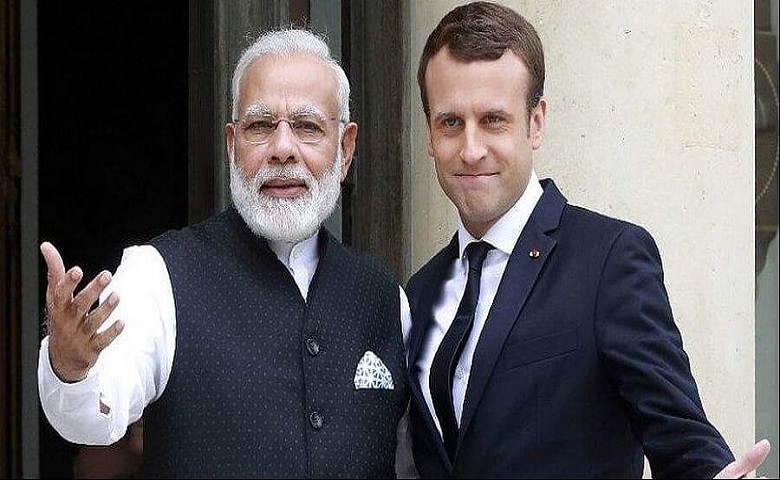 PM Modi and Emmanuel Macron