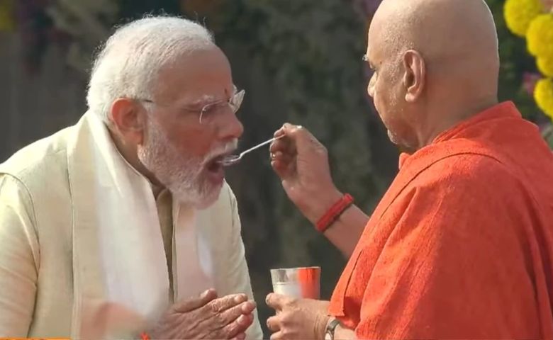 ભગવાન રામના ચરણોમાં PM મોદીના દંડવતઃ 11 દિવસના અનુષ્ઠાન પૂર્ણ કર્યા hum dekhenge news