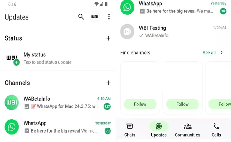 Whatsapp channel