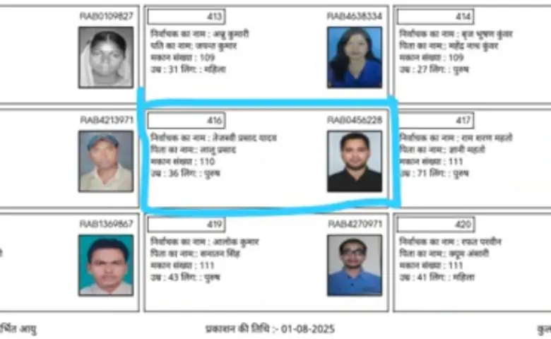 ચૂંટણી પંચ તેજસ્વી યાદવ
