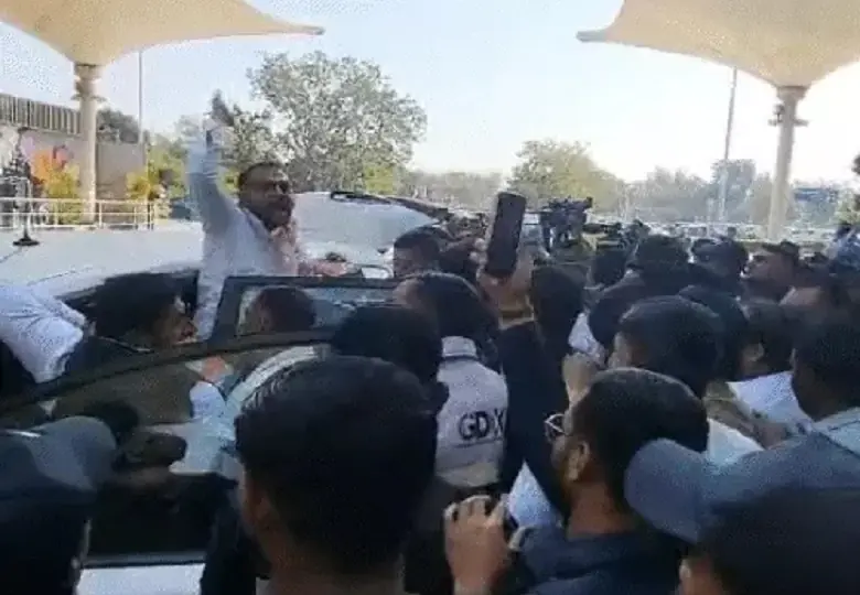 NSUI-Youth Congress protest at Ahmedabad airport