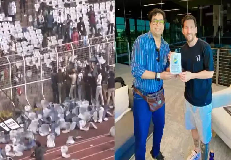 Organizer arrested after brawl at Messi event