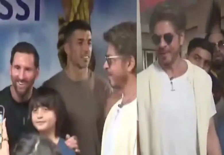 Shah Rukh and his son Abraham met Messi