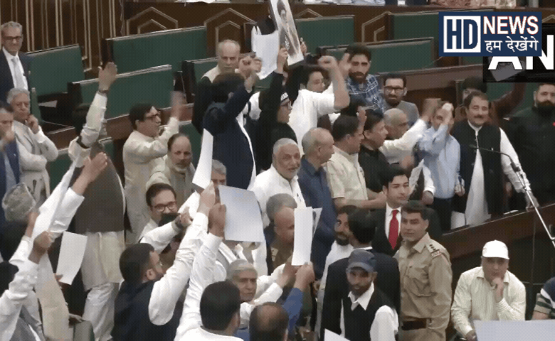 MLA Khamenei poster controversy in Jammu Kashmir Assembly