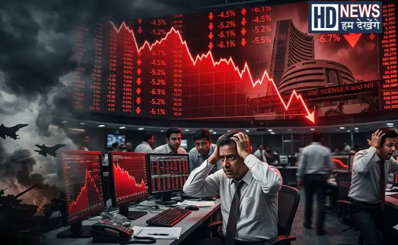 Indian stock markets witnessed a sharp fall on March 30, 2026, as rising Middle East tensions triggered panic selling. The BSE Sensex dropped over 1635 points while Nifty slipped below 22,400, wiping out nearly ₹9 lakh crore of investor wealth. Get the latest market updates and key reasons behind the decline