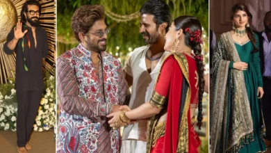 VIROSH Reception: રશ્મિકા મંદાના અને વિજય દેવરકોંડાના લગ્નનું રિસેપ્શન બુધવારે યોજાયું હતું. હૈદરાબાદના તાજ કૃષ્ણા હોટેલમાં આયોજિત આ ભવ્ય રિસેપ્શનમાં દક્ષિણ અને બોલિવૂડ બંને સેલિબ્રિટીઓએ હાજરી આપી હતી. પાર્ટીના અંદરના ફોટા સોશિયલ મીડિયા પર ઝડપથી વાયરલ થઈ રહ્યા છે. ચાલો અંદર એક નજર કરીએ...
