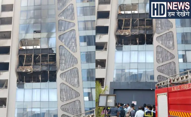 Ahmedabad: Massive fire breaks out in building in Makarba on SG Highway, fire engines reach the spot, hum dekhenge news