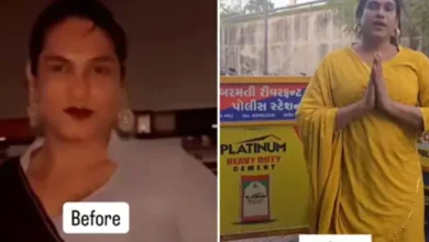 In Ahmedabad, a transgender made a video by sitting on a police van, after it went viral, the police made them aware of the law, hum dekhenge news