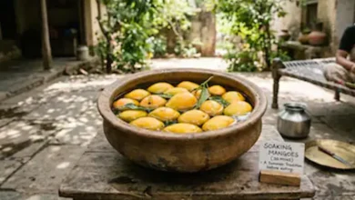 soaking mangoes