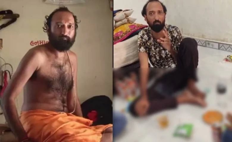 Junagadh: Administrator of Girnar's Hanuman Dhara Temple dances with a liquor bottle in his mouth; video goes viral, hum dekhenge news