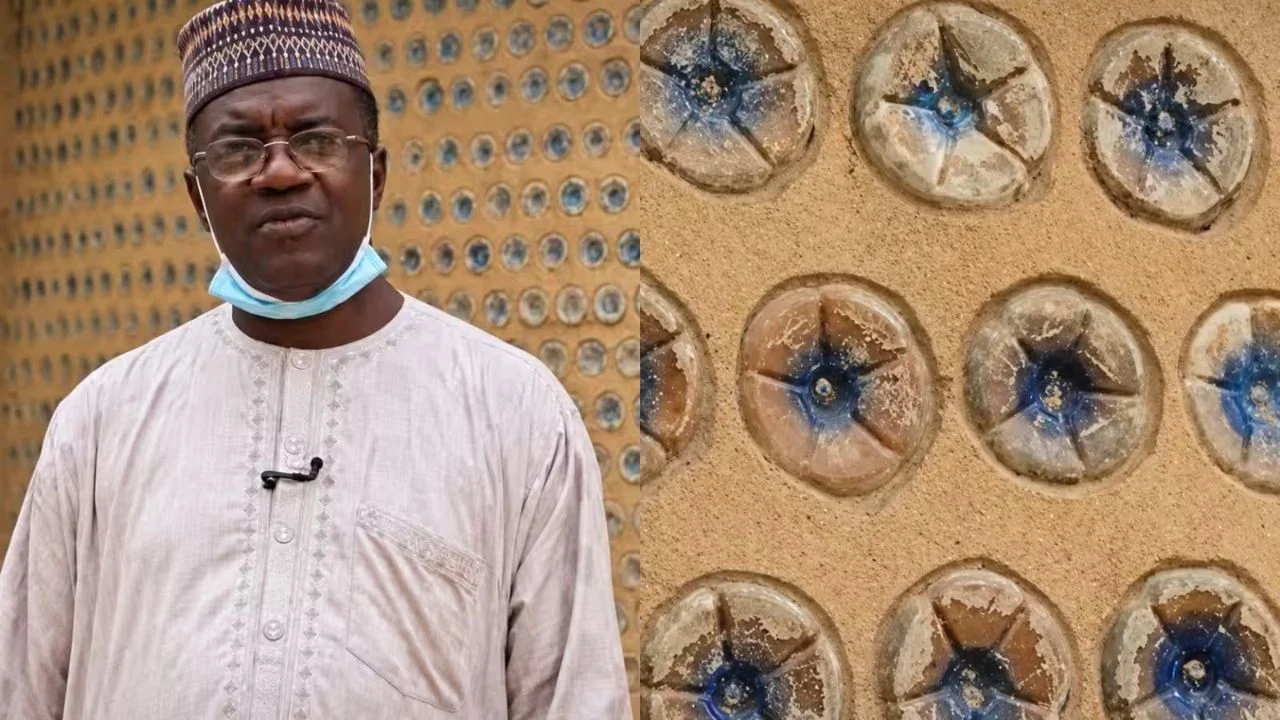 Nigerian engineer builds 5-bedroom duplex from 14,800 plastic bottles, unique feat