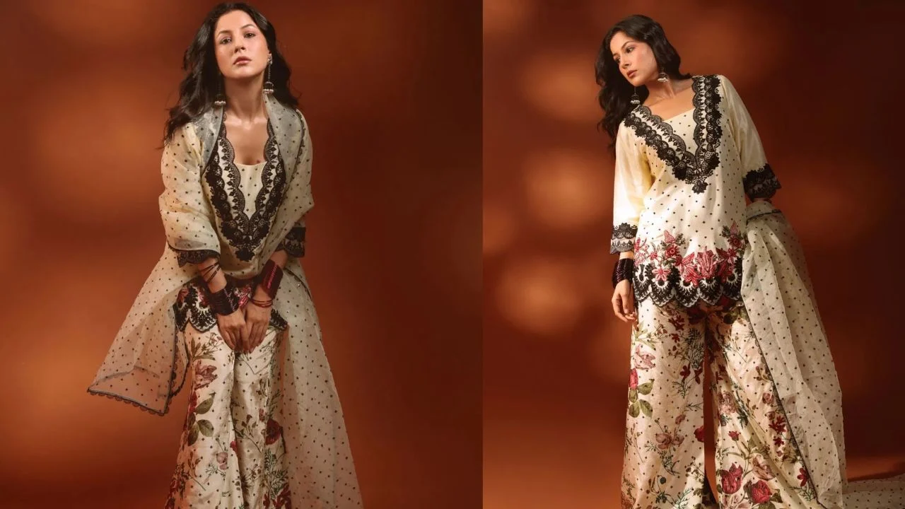 Shehnaaz Gill stuns in a traditional look.
