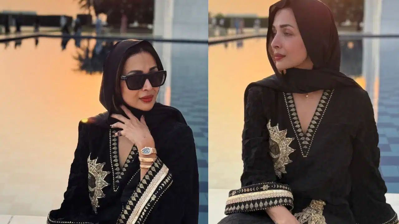 Malaika Arora arrived at a mosque in Dubai wearing an abaya, saying, "Some places touch the heart."