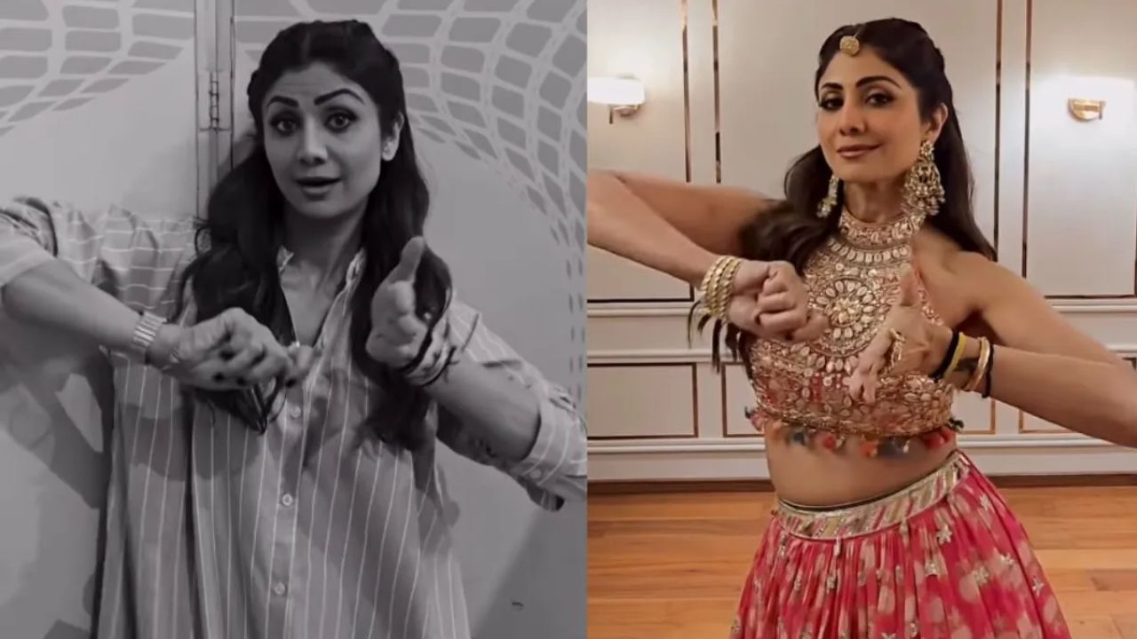 Shilpa Shetty embraces the spirit of Navratri; wins fans' hearts with her traditional look.