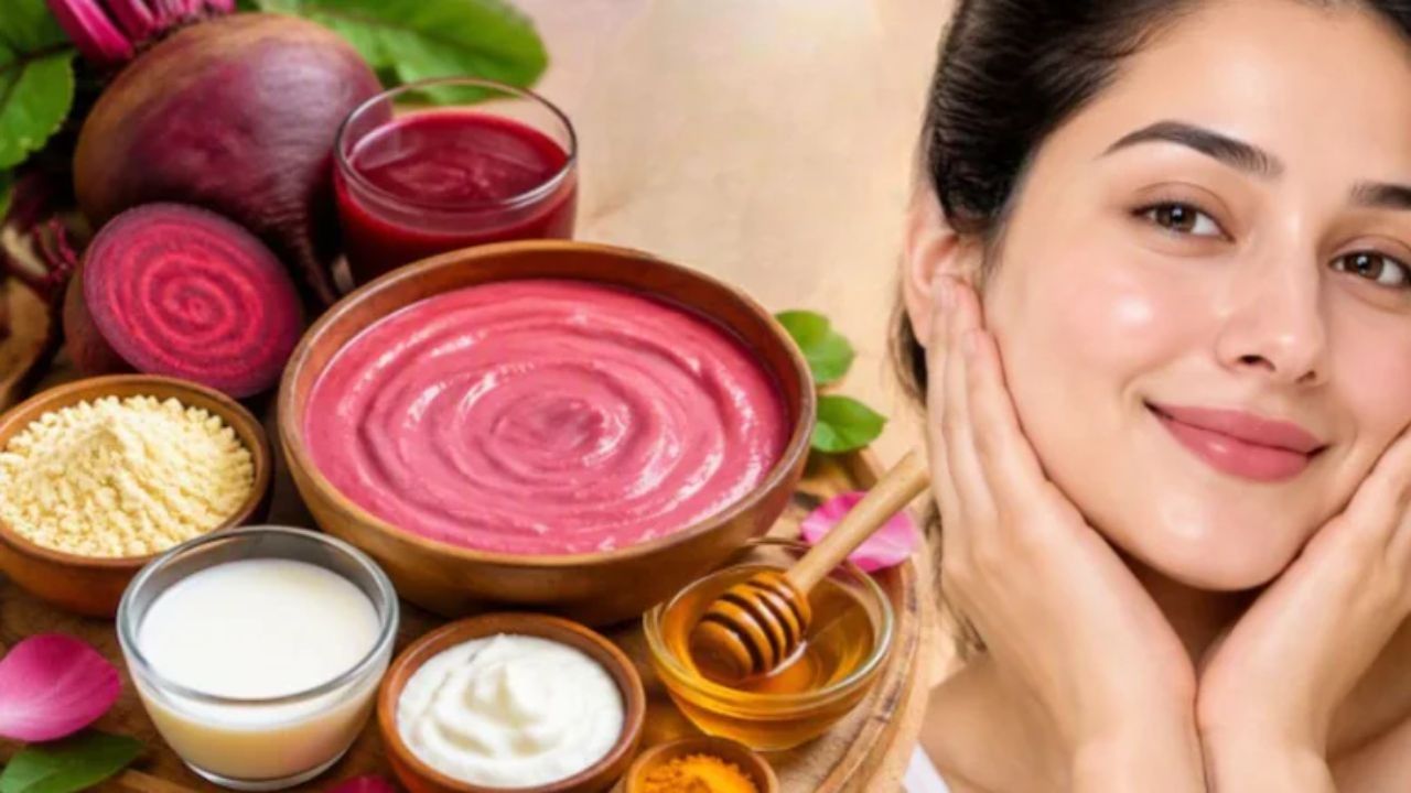 Save on salon costs! Get a facial glow at home using milk and beetroot.