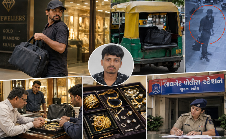 Surat Delivery Boy Steals Gold And Diamond Jewellery