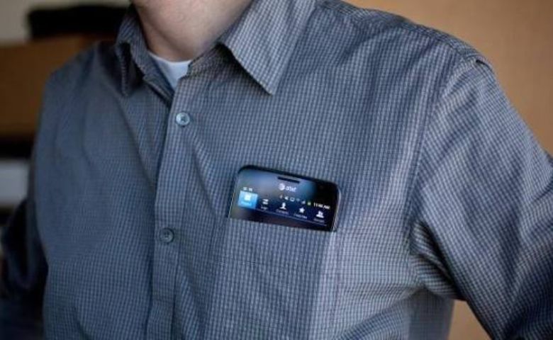 mobile in shirt pocket