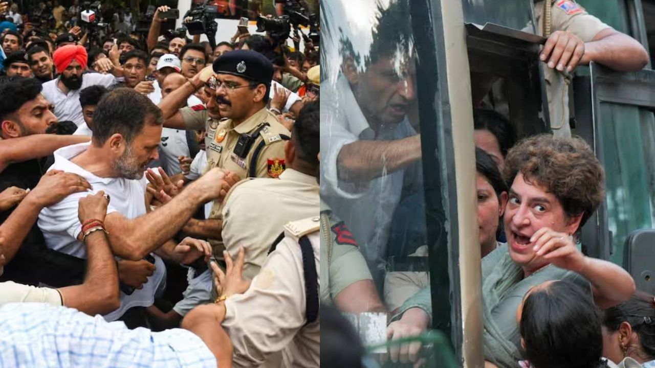 Traffic jams twice in 24 hours, Delhi heated up due to Rahul-Priyanka's protest